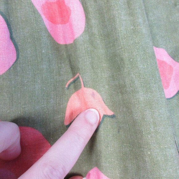 Trovata Birds of Paradise Willa Pants Women's Linen Pull On Floral Green XS 190 - Picture 10 of 14